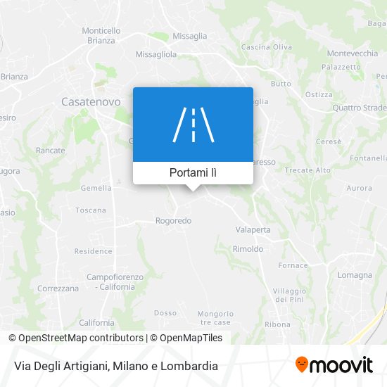 Mappa Via Degli Artigiani