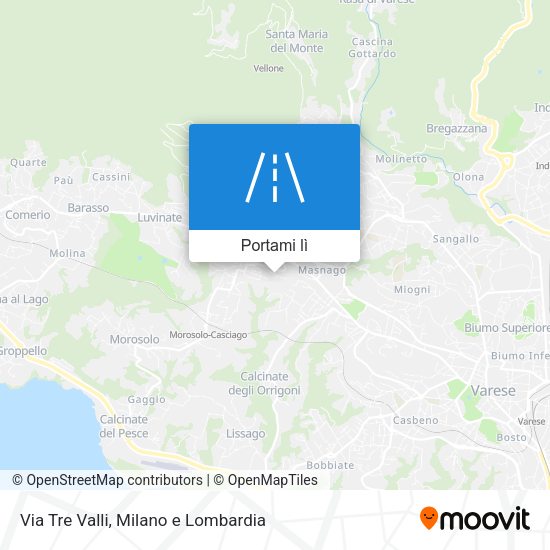 Mappa Via Tre Valli