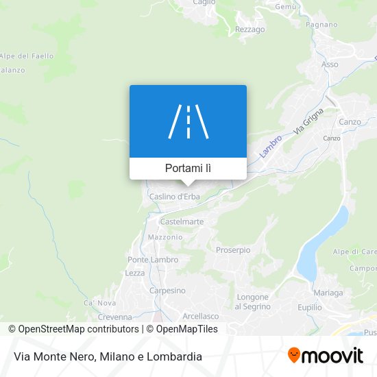 Mappa Via Monte Nero
