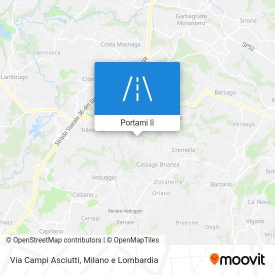 Mappa Via Campi Asciutti