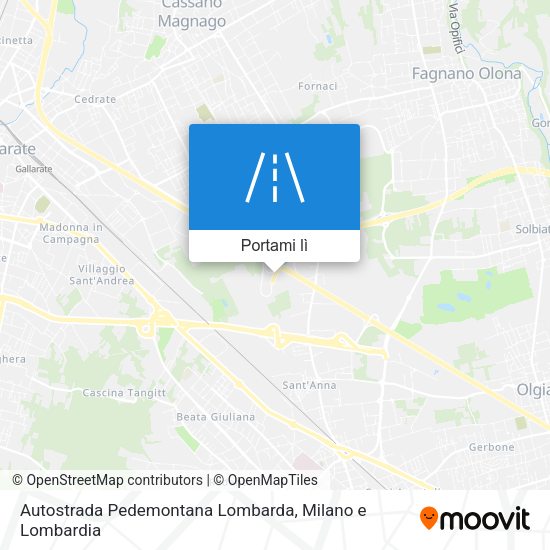 Mappa Autostrada Pedemontana Lombarda
