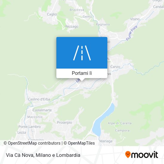 Mappa Via Cà Nova