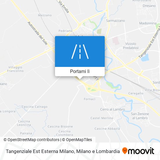 Mappa Tangenziale Est Esterna Milano