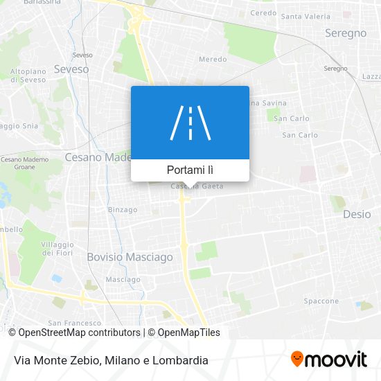 Mappa Via Monte Zebio