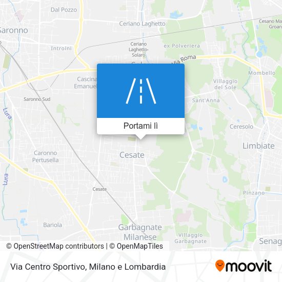 Mappa Via Centro Sportivo