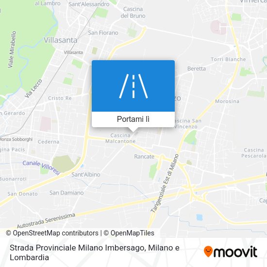 Mappa Strada Provinciale Milano Imbersago