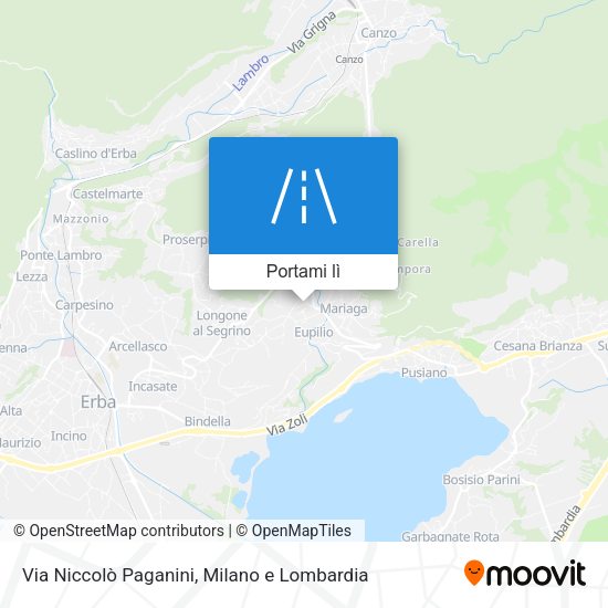 Mappa Via Niccolò Paganini