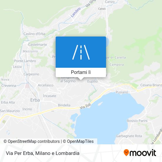 Mappa Via Per Erba