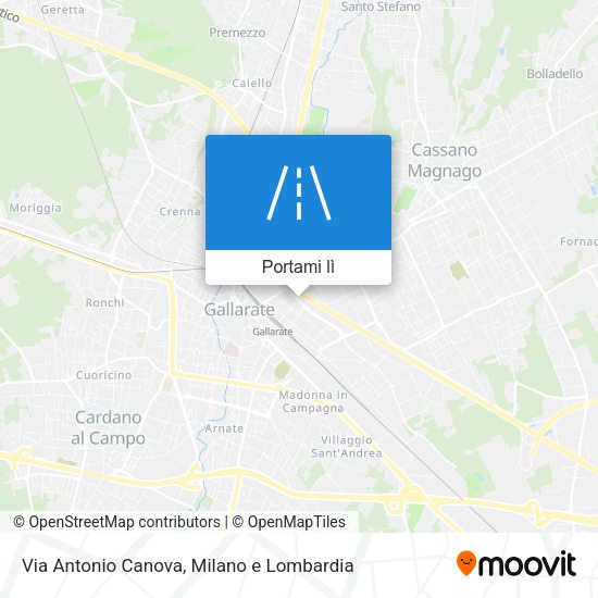 Mappa Via Antonio Canova