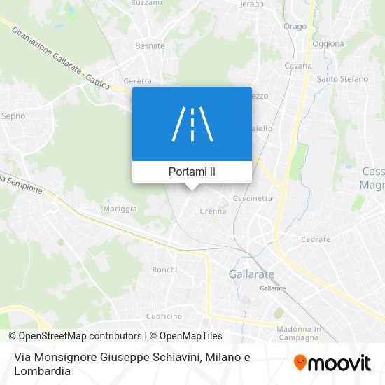 Mappa Via Monsignore Giuseppe Schiavini