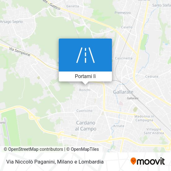 Mappa Via Niccolò Paganini