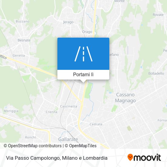 Mappa Via Passo Campolongo