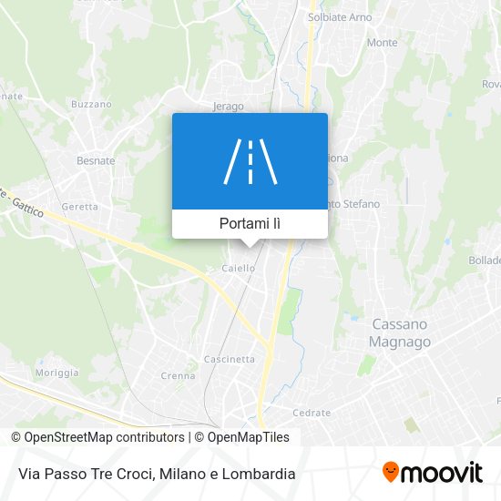 Mappa Via Passo Tre Croci