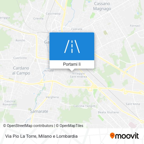 Mappa Via Pio La Torre