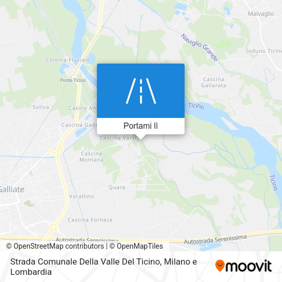 Mappa Strada Comunale Della Valle Del Ticino