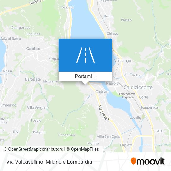 Mappa Via Valcavellino