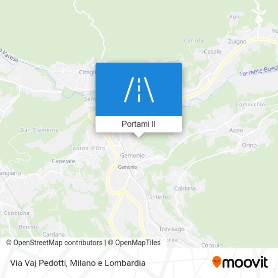 Mappa Via Vaj Pedotti