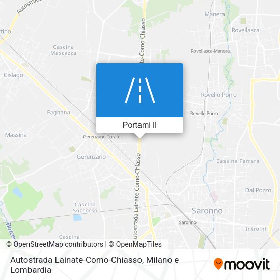 Mappa Autostrada Lainate-Como-Chiasso