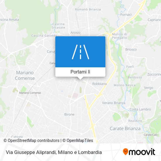 Mappa Via Giuseppe Aliprandi