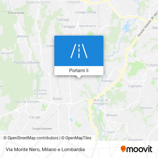 Mappa Via Monte Nero