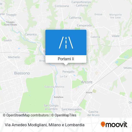 Mappa Via Amedeo Modigliani