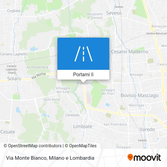 Mappa Via Monte Bianco