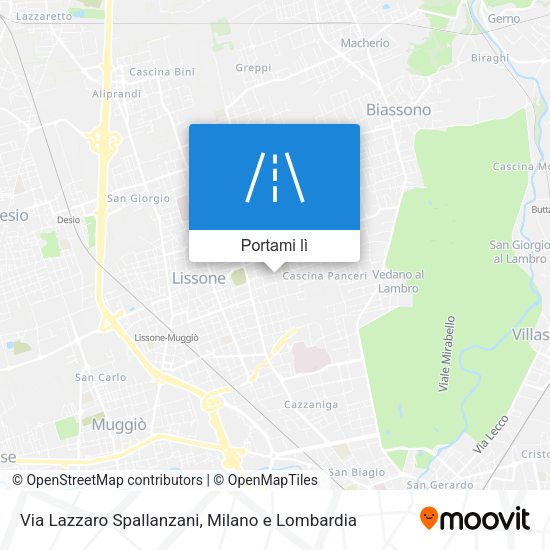 Mappa Via Lazzaro Spallanzani