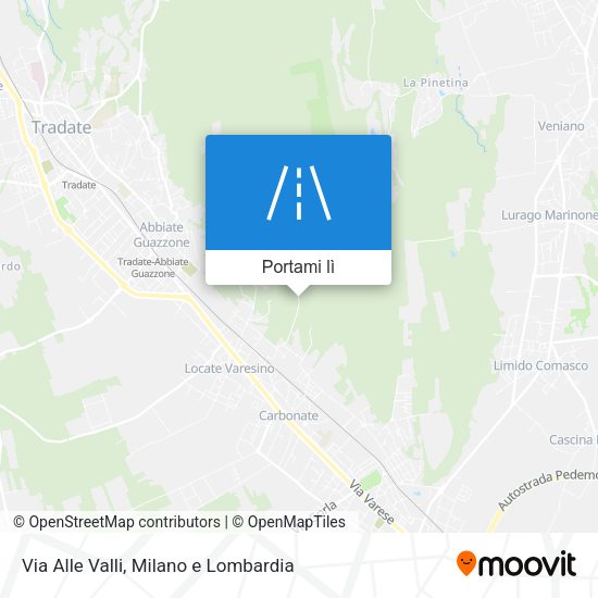 Mappa Via Alle Valli