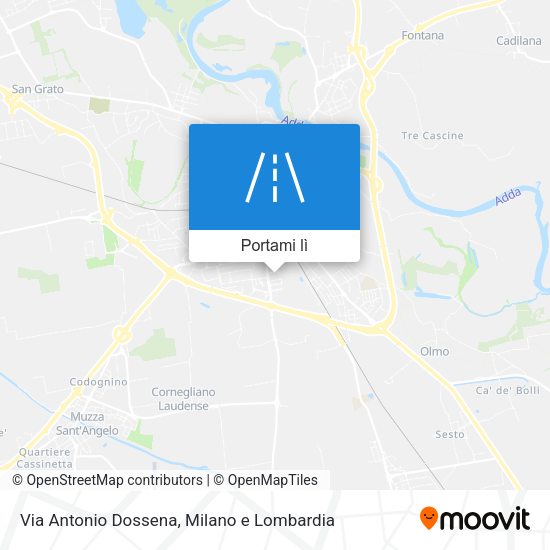 Mappa Via Antonio Dossena