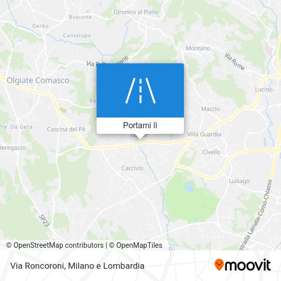 Mappa Via Roncoroni