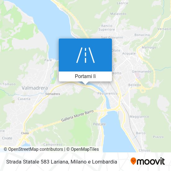 Mappa Strada Statale 583 Lariana