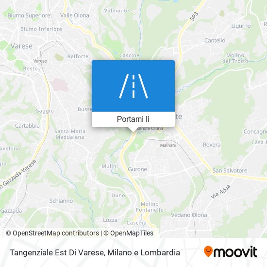 Mappa Tangenziale Est Di Varese