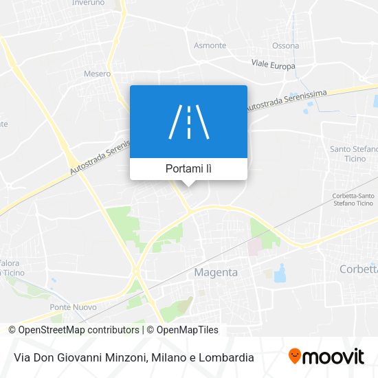 Mappa Via Don Giovanni Minzoni