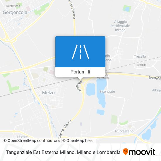 Mappa Tangenziale Est Esterna Milano