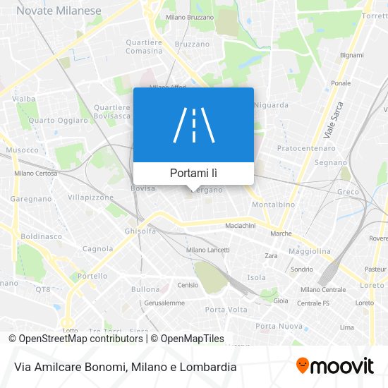 Mappa Via Amilcare Bonomi