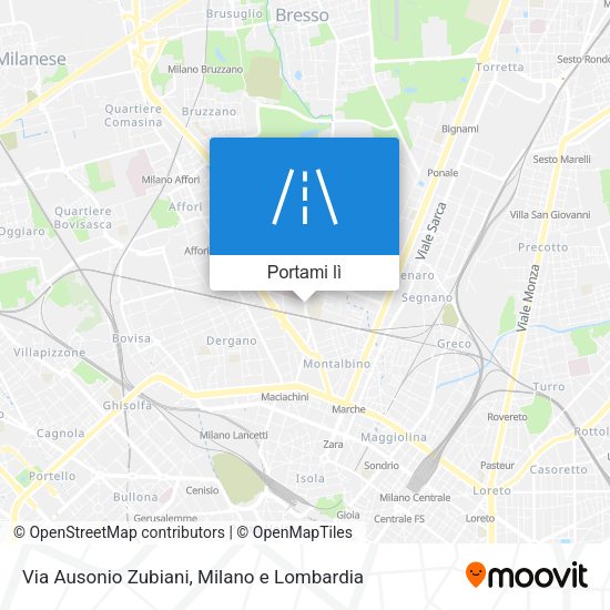 Mappa Via Ausonio Zubiani