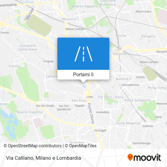 Mappa Via Calliano