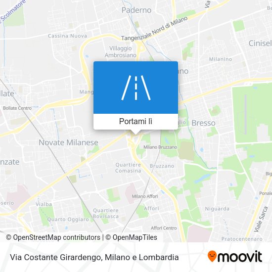 Mappa Via Costante Girardengo