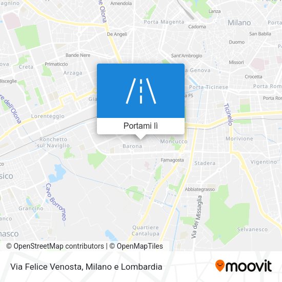 Mappa Via Felice Venosta