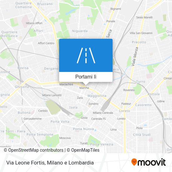 Mappa Via Leone Fortis