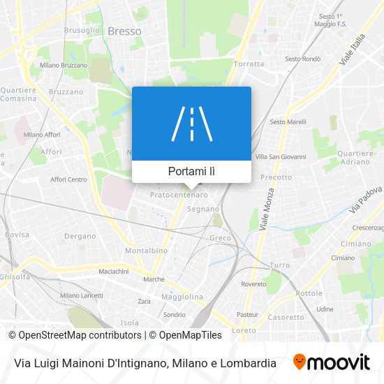 Mappa Via Luigi Mainoni D'Intignano