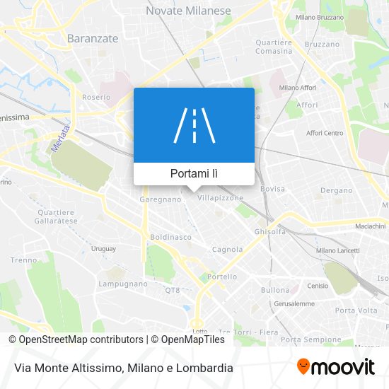 Mappa Via Monte Altissimo