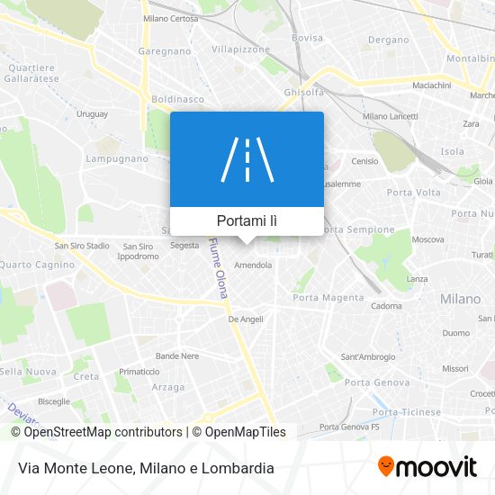Mappa Via Monte Leone