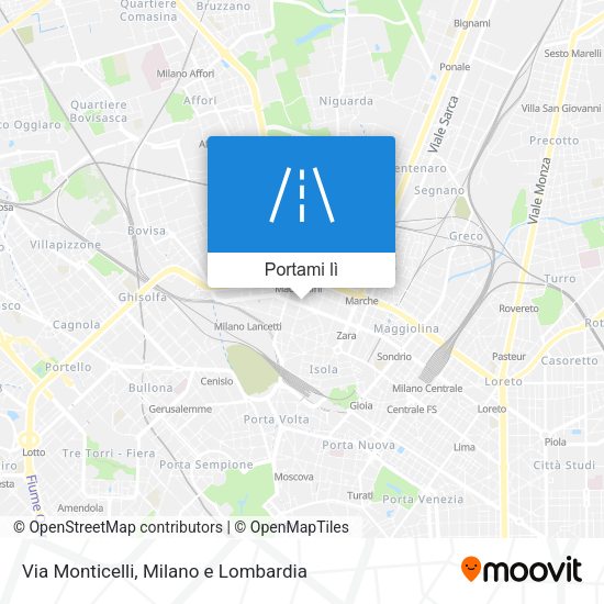 Mappa Via Monticelli