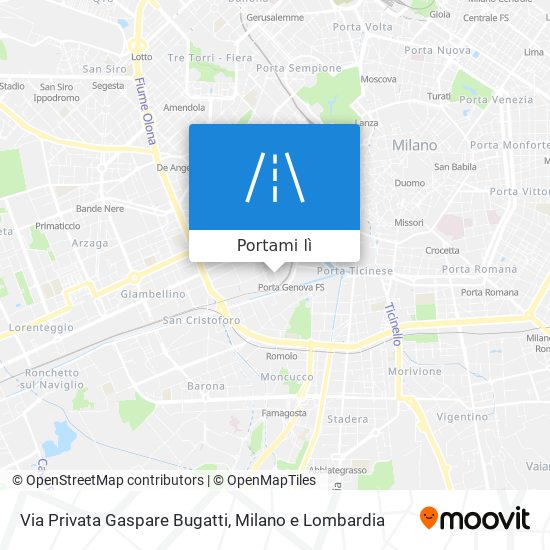 Mappa Via Privata Gaspare Bugatti