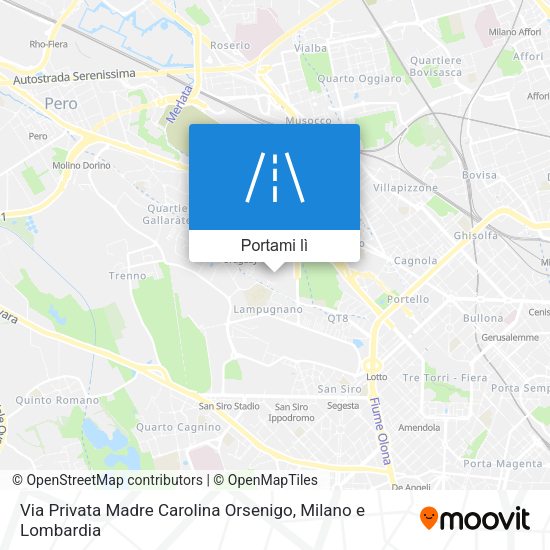 Mappa Via Privata Madre Carolina Orsenigo