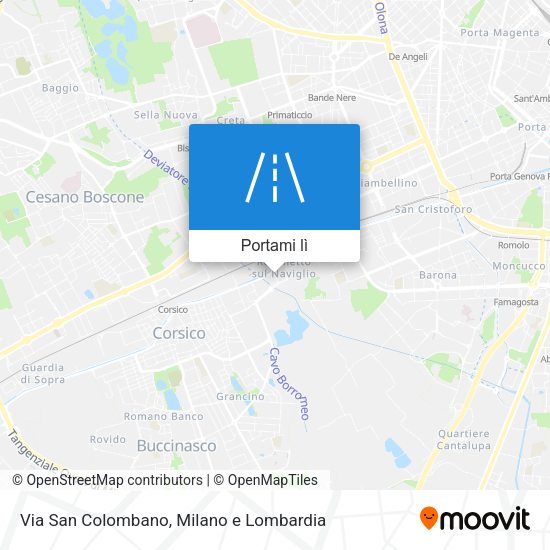Mappa Via San Colombano