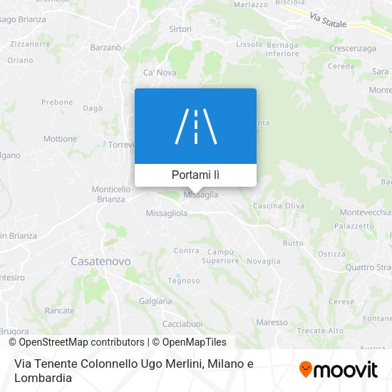 Mappa Via Tenente Colonnello Ugo Merlini