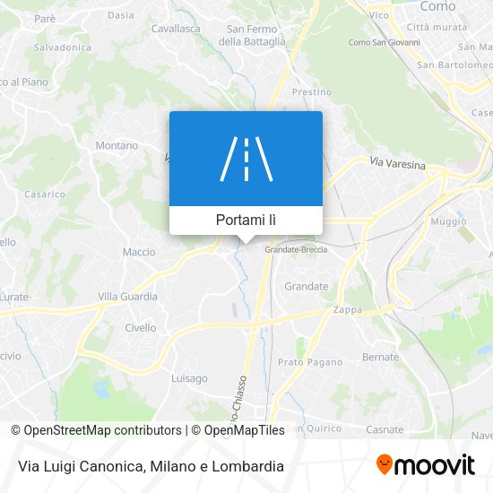 Mappa Via Luigi Canonica