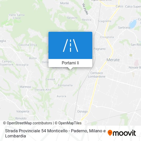 Mappa Strada Provinciale 54 Monticello - Paderno